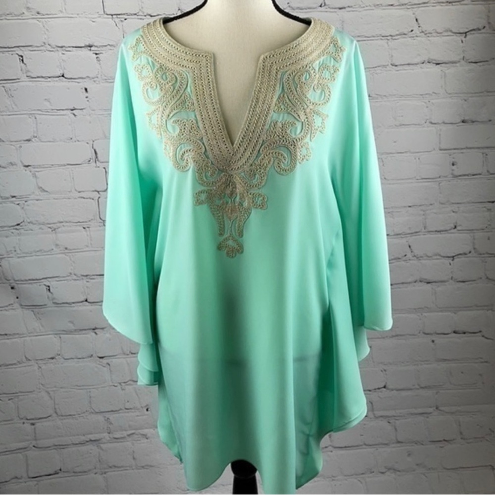 UEC Marciano mint green gold mini dress medium